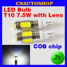 Flytop T10 7,5 W Высокая мощность с объективом COB Автомобильный светодиодный светильник W5W 194 168 12V ксенон белый парковочный фонарь заднего хода(2 шт