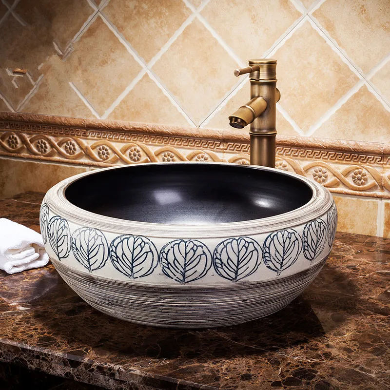 China Handmade Lavabo Washbasin bathroom sink bowl countertop Ceramic wash basin bathroom sink (6)