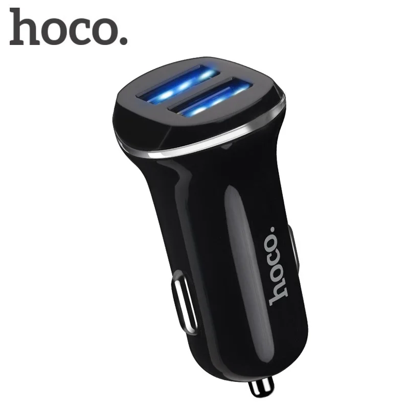 

HOCO Dual Output USB Car Charger For Iphone X 8 7 Plus Universal mobile phone USB Adapter For Samsung S6 S5 2 USB Cigar Socket
