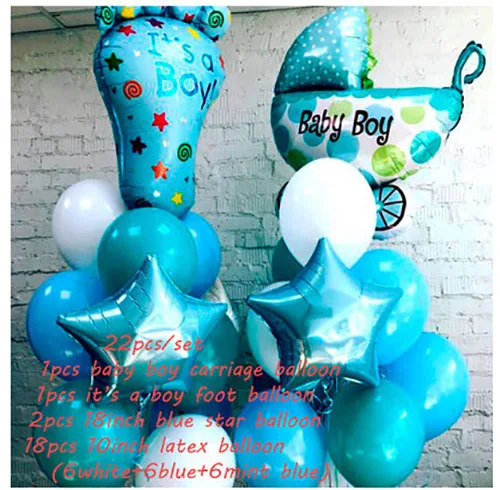 50 шт./компл. для маленьких мальчиков 1 день рождения украшения новорожденных вечеринка для мальчика день рождение крещение Украшенные гелиевые воздушные шары детские подарки - Цвет: 22pcs mix