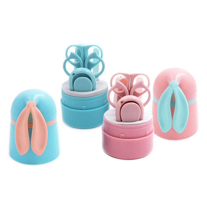 

5pcs Baby Healthcare Kits Baby Nail Care Set Infant Finger Trimmer Scissors Nail Clippers Cartoon Animal Storage Box for Trave