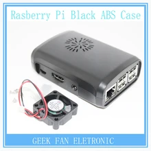 5pcs Raspberry Pi 2 & 3 ABS Black Case Cover Raspberry Pi Model B Plus Shell Box with Fan&Aluminum Heatsink for Raspberry pi