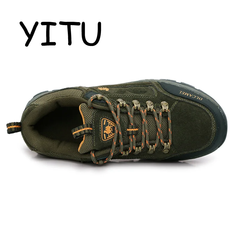 YITU, мужские зимние кроссовки, водонепроницаемые, дышащие, походная обувь, уличная, для альпинизма, треккинговые Ботинки, Ботильоны, Camel, охотничья обувь