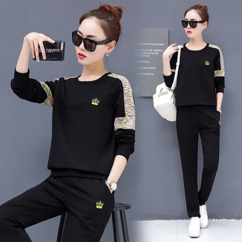 

Spring Autumn Women Sport Suit Tracksuit Long Sleeve Sweater Sweatshirt+pants Running Jogging Leisure Fitness Gym Set Sportswear