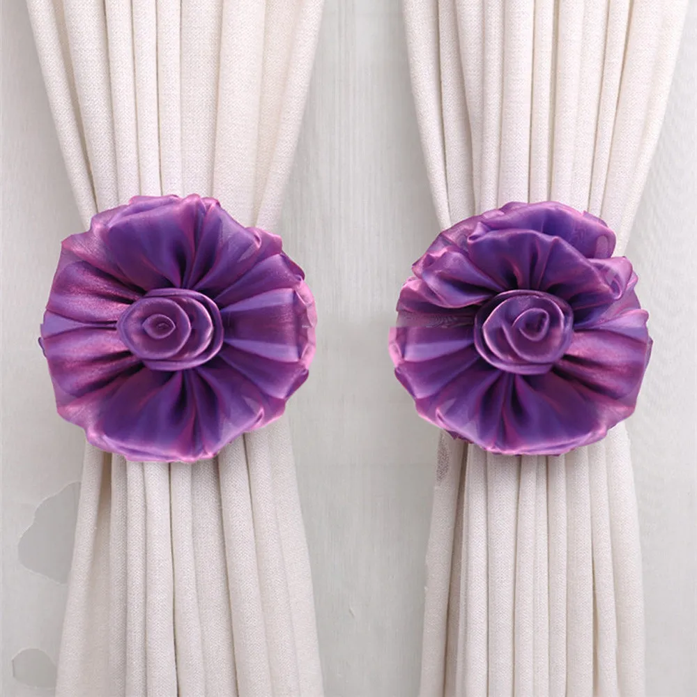Hodbacks для штор зажим Цветочная вуаль сетчатая тканевая завязка 1 шт.|for curtains|curtains