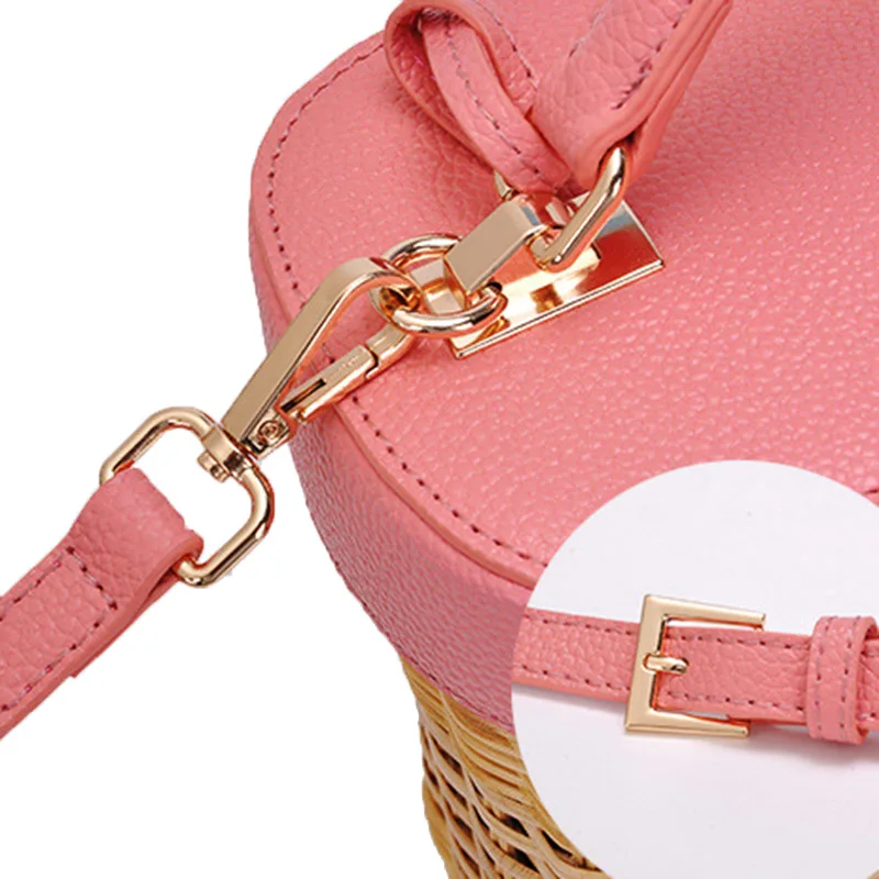 New Women Fahsion Straw Rattan Bag INS Popular Female Handmade Knitting Handbag Lady Weave Travel Shoulder Bag Braid Tote SS3419 (3)