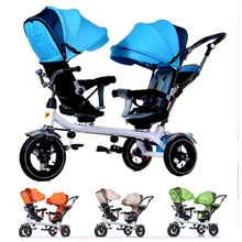 Детская коляска с защитой от УФ-лучей для близнецов, двойная трехколесная коляска, вращающееся сиденье, двойная детская коляска, коляска, багги