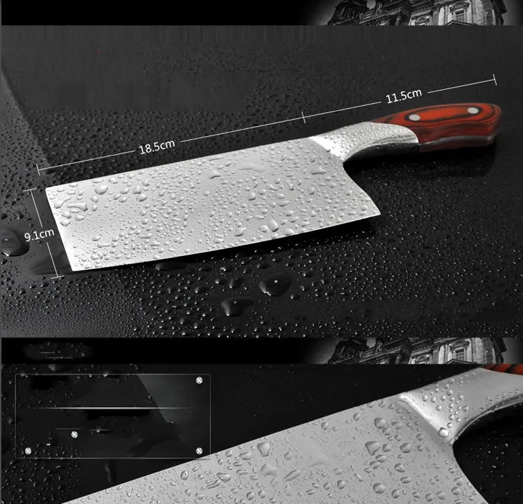Нож из нержавеющей стали с деревянной ручкой, нож для резки костей, нож для резки, кухонные ножи двойного назначения