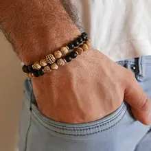 

2pcs/set Beaded Couple Bracelet New Fashion CZ Ball Bead Charm Bracelets & Bangles For Men Women Jewelry Gift