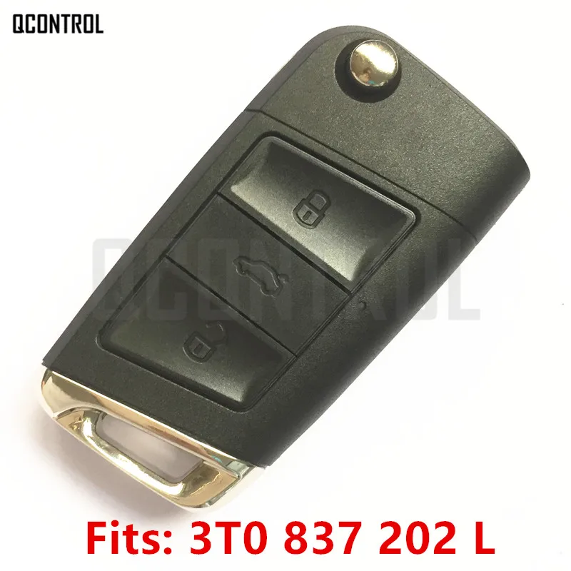 QCONTROL Автомобильный Дистанционный ключ Костюм для SKODA 3T0837202L Citigo/Fabia/Octavia/Rapid/Roomster/Superb/Yeti 5FA010413-12 с ID48 чипом