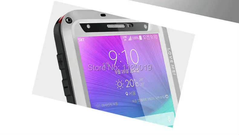 LOVEMEI Грязезащищенная антидетонационных металла Алюминий случаях с Gorilla Стекло для Sumsang Galaxy Note 4 N9100 Heavy Duty Защита