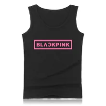 KPOP Blackpink безрукавки брендовая модная одежда Повседневная Безрукавка Мужская летняя безрукавка с принтом черный розовый