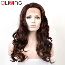 Alizing Front Lace Wig Dark Brown L Part lace frontal Wig Synthetic Hair Long Big Loose Wave Lace Front Wigs For Africa k015 Alizing Front Lace Wig Dark Brown L Part lace frontal Wig Synthetic Hair Long Big Loose Wave Lace Front Wigs For Africa k015