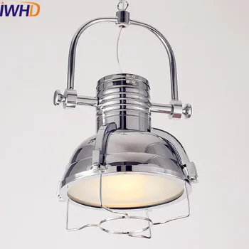 

IWHD Siliver Loft Style Industrial Pendant Lighting Fixtures American Lampe Vintage Lamp Hanging Light Lamparas Pendente