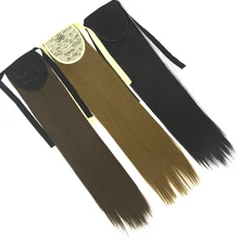 Soowee Long High Temperature Fiber Straight Drawstring Hairpiece Clip in Pony Tail Hair Extensions Fake Hair Ponytail