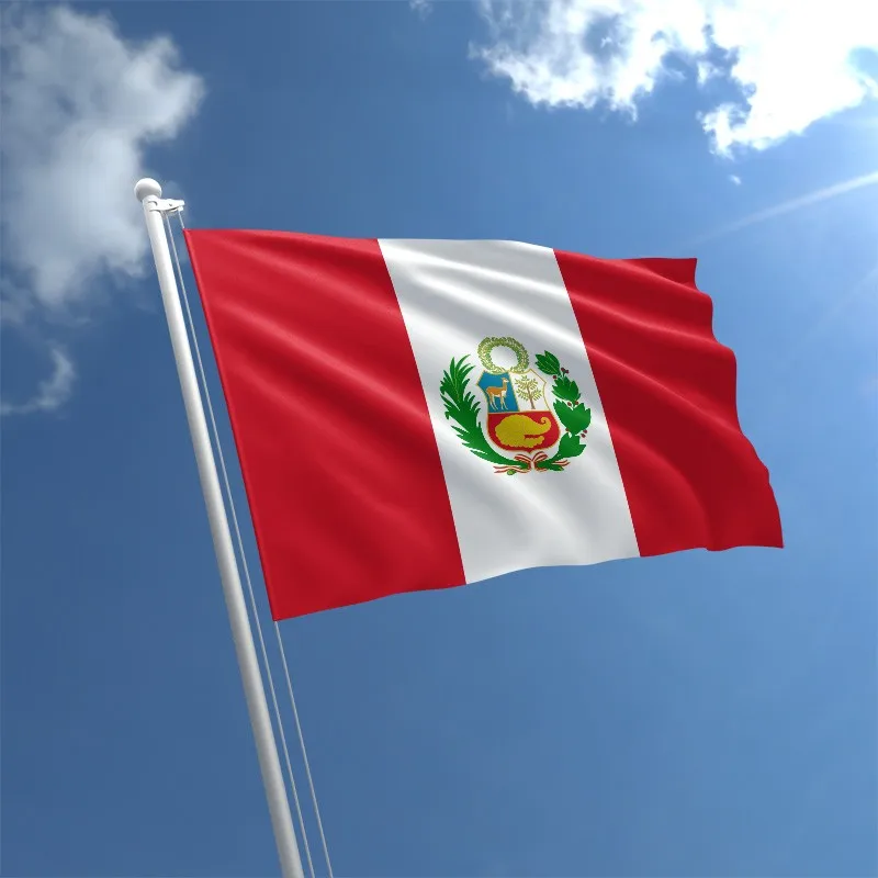 

Customized 90*150cm 1pcs double sided polyester printing Peru flag banner