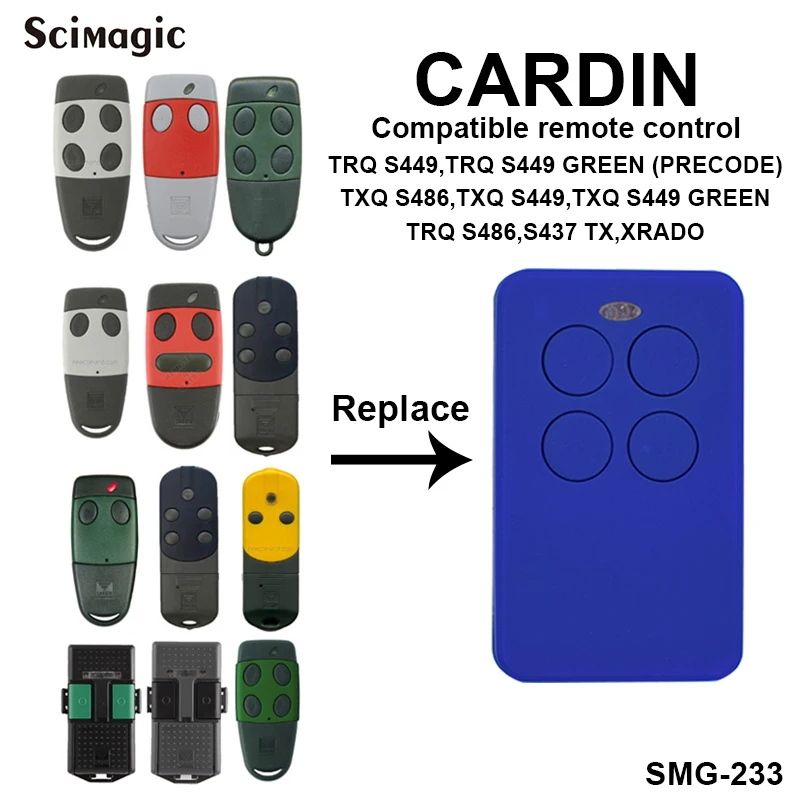 

CARDIN S449 garage door remote control gate control CARDIN remote control gate rolling code remote garage universal