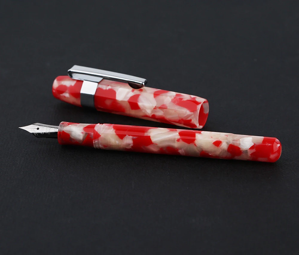 Moonman Delike Alpha, перьевая ручка из смолы, короткая ручка для путешествий, очень тонкое/каллиграфическое изогнутое перо, модный подарочный набор для письма