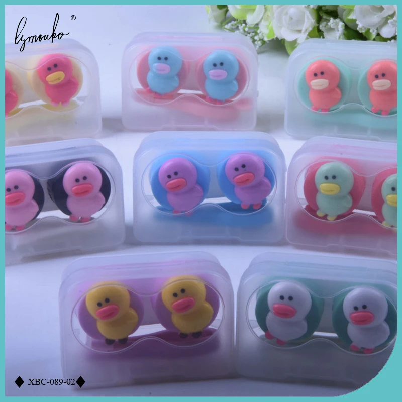 

Lymouko New Style Cute Dancing Duckling Patterns Portable Contact Lens Case for Kit Lenses Container Box of Women Gift