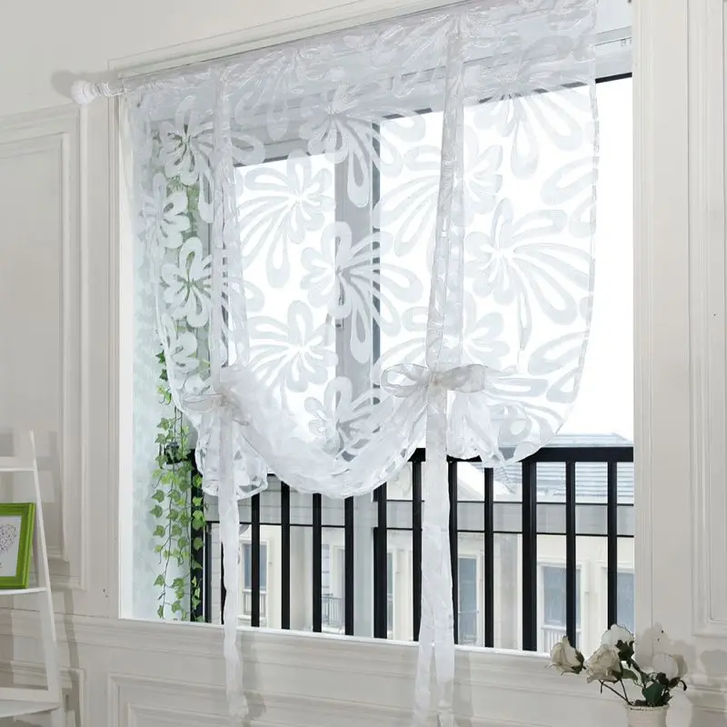 1*2 м прозрачная вуаль тюль оконная занавеска с цветочным принтом для спальни гостиной Балконная тюльпан Солнцезащитная занавеска