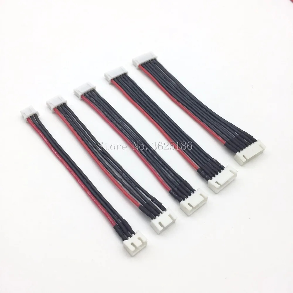 

5Pcs / a lot 100mm2s-6s LiPo Battery charging Extended line/Wire/Connector 22AWG JST-XH Balancer silicone cable 2S 3S 4S 5S 6S