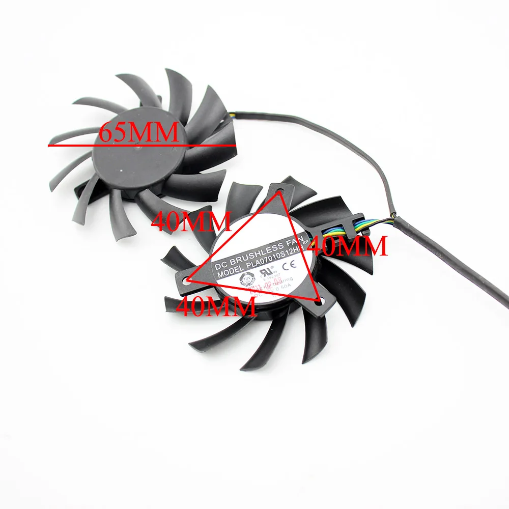 2 шт./лот PLA07010S12HH 12 В 0.5A 4Pin сменный вентилятор охлаждения для MSI R5770 Hawk-видеокарта Radeon HD 5770 N450GTS hawk вентилятор