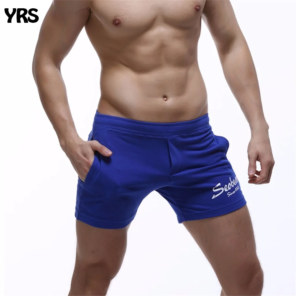 SEOBEAN Men Shorts Brand New 100 cotton Mens Short length low waist font b Fitness b