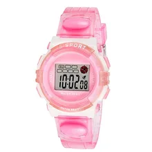 Резиновые цифровые светодиодные наручные часы для девочек детские часы montre homme из нержавеющей стали au4