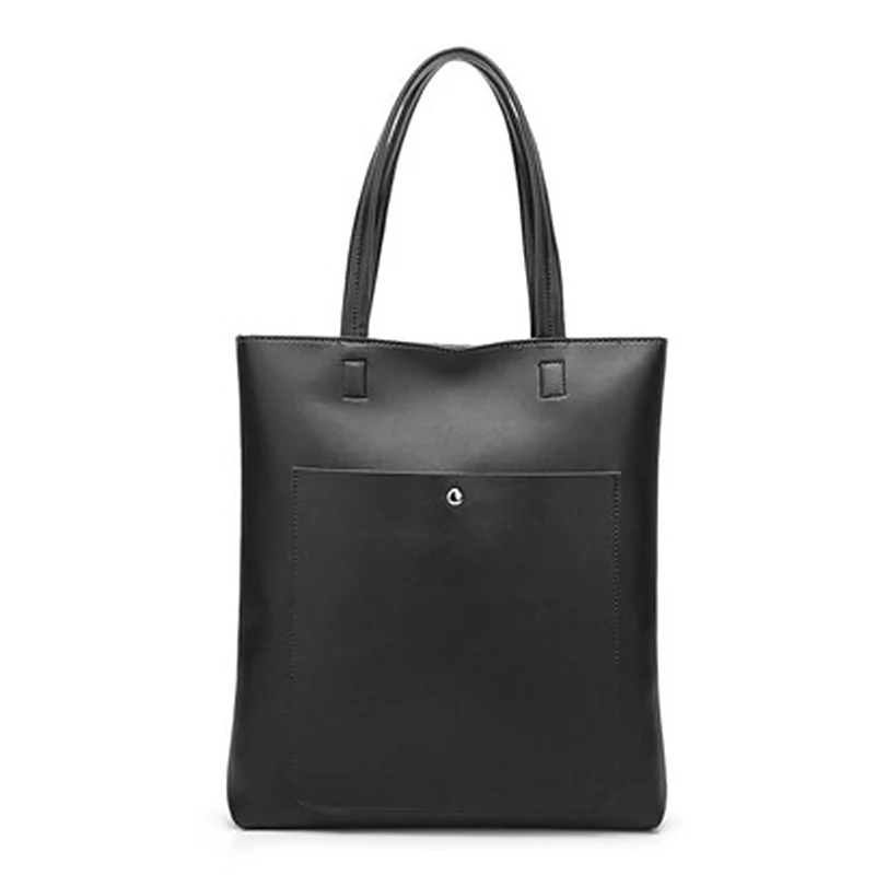 

2019 Women Pu Leather Casual Handbags Solid Color Large Capacity One Shoulder Notebook File Student Bag