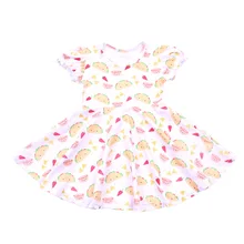 Прямая с фабрики, цена, детское платье-двойка высококачественное платье с рисунком гамбургера, Эксклюзивное Платье Milksilk