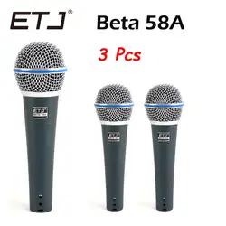 Известный бренд ETJ Beta58A 3 шт высокое качество караоке микрофон Динамический микрофоны KTV