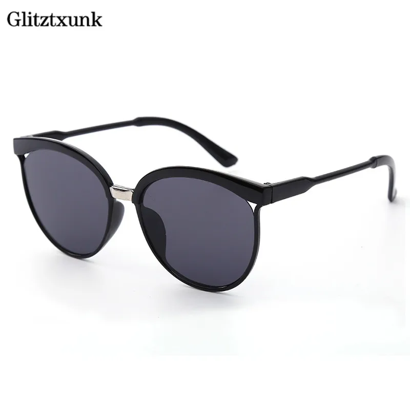 Женские круглые солнцезащитные очки Glitztxunk брендовые дизайнерские кошачий глаз с