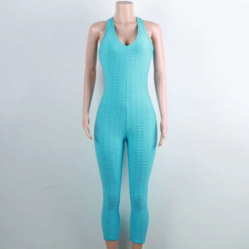 2018 Sportswear Workout clothes for women blue Fitness Yoga Set Sexy leggings Yoga Sport Suit Bandage Gym Bodysuit (24)