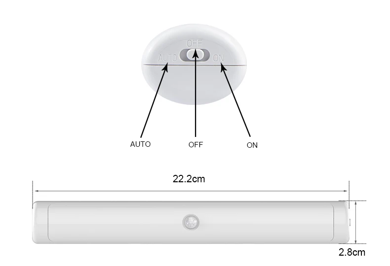 PIR датчик движения настенный светильник авто вкл/выкл шкаф кухонный светодиодный шкаф свет со съемные крючки с питанием от аккумуляторной батареи AAA ночник