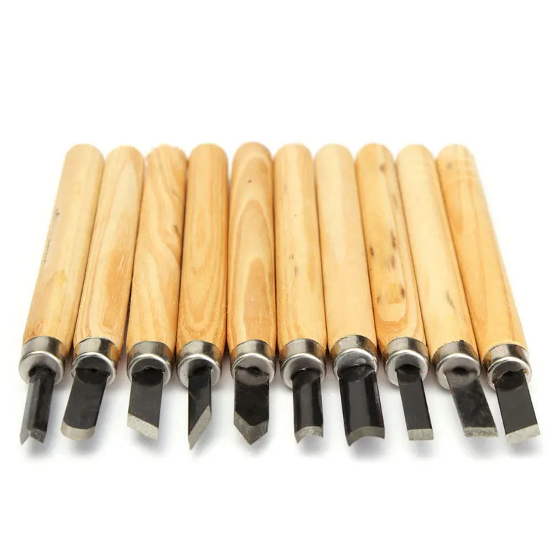 12pcs/Set DIY Wood Carving Chisel Knife Kit Handy Cutting Burin Tools