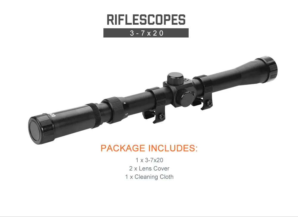 Description Picture 5 of itemLUGER 4x20 Hunting Riflescopes 3-7X28 Tactical Optics Reflex Sight Crosshair Scope 4X28 Air Gun Rifle Scope 3-7x20 Scopes