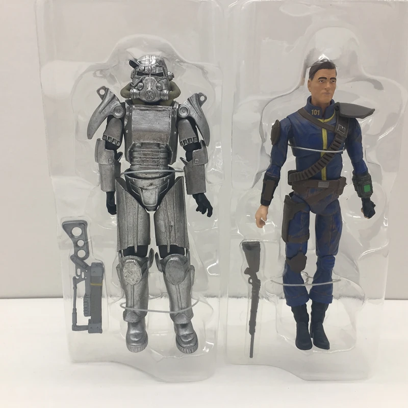 2pcs/lot Fallout 4 PVC Action figure Toy  Power Armor Out of clothin Robot Doll