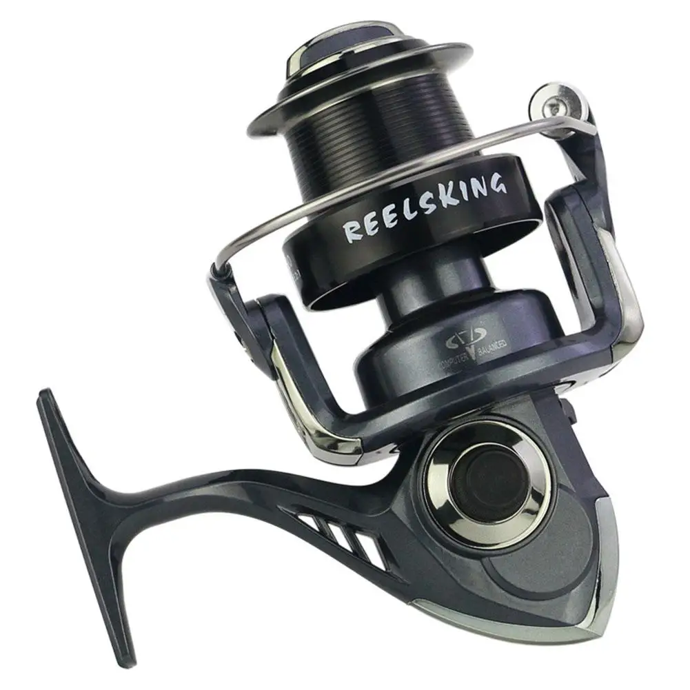 

Mounchain Spinning Fishing Reel Trolling 5.2:1 Reel Fishing Gear CNC Metal 13 + 1BB Long Throw Line Cup Folding Handle
