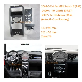 

ZWNAV 11-179 Double Din Car Radio Face Fascia Plate Panel Frame for MINI Hatch II (R56),Cabrio II (R57),Clubman (R55)