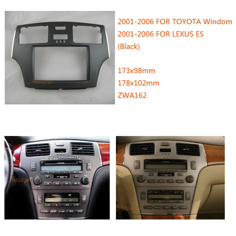

Car Radio Face Fascia Plate Panel Frame for TOYOTA Windom,LEXUS ES(Black) Stereo Fascia Dash Trim Installation Kit ZWNAV 11-162