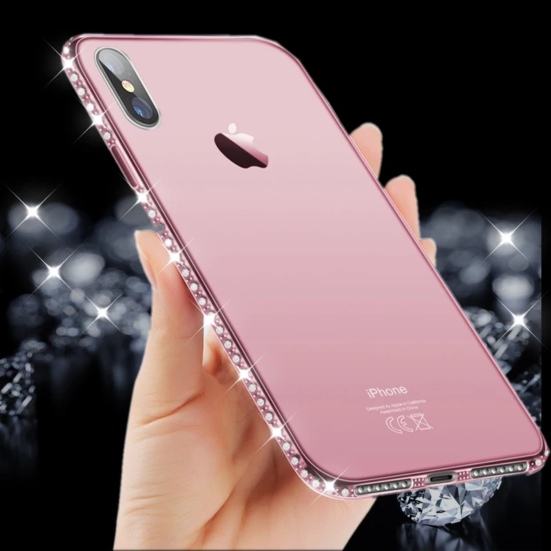 6splus Блестящий Алмазный чехол для iPhone XS Max XR X 10 iphone 6 s Plus 7plus прозрачный мягкий из