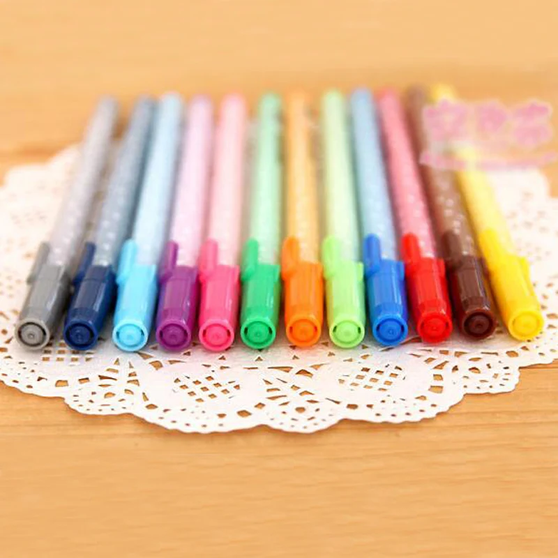 Модные милые Креативные цветные ручки для девочек, оранжевые рощи, оранжевый цветной гель, ручки/цветные желе, чернильные ручки, 12 шт./компл., смешанные цвета