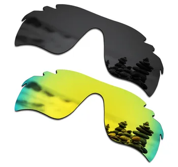 

SmartVLT 2 Pieces Polarized Sunglasses Replacement Lenses for Oakley RadarLock Path Vented Stealth Black and 24K Gold