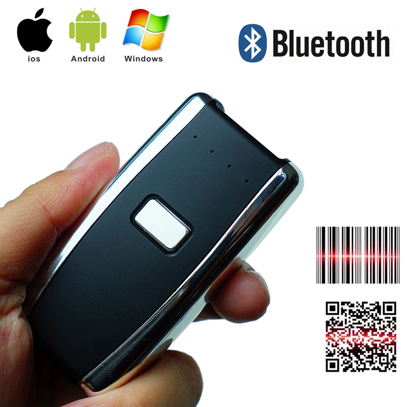 

Free Shipping Mobile Wireless Bluetooth Barcode Scanner Laser Portable Reader Mini CCD Bar Code Scanner for IOS Android Windows