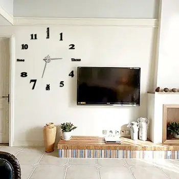 

High Quality Large Size 3D Wall Clock Mirror DIY Sticker Home Decoration Creative Meetting Room Wall Clock
