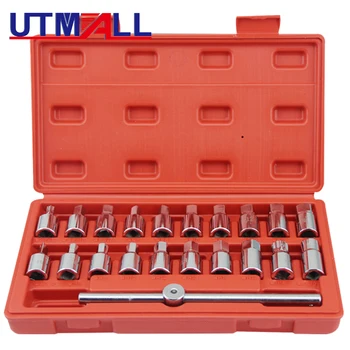 

Oil Drain Plug Removal Tool Key Set Square Hexagon Socket Kit Nut Adaptor Tool 12PCS 18PCS 21PCS
