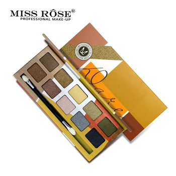 

Miss Rose 10 Colors Profession Shimmer Eye Shadow Palette Waterproof Eyeshadow Matte Pallete Metallic Glitter Natural Makeup