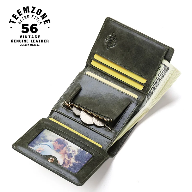 

teemzone Lovely Rabbit Style Womens Top Cowhide Trifold Wallet Credit Card Holder Cash Receipt Holder ID Window Coin Wallet Q806