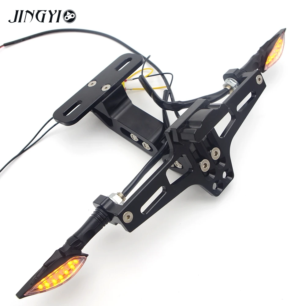 

CNC Motorcycle License Plate Holder Moto indicator Bracket With Led Lamp For KAWASAKI Z750 KAWASAKI Z650 KAWASAKI Z300