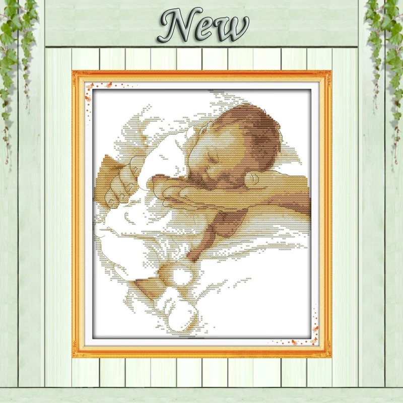 

11CT printed,14CT unfinished embroidery cotton cloth DMC cross stitch Care baby boy Needlework kits,Home Decor Cross-Stitch Sets